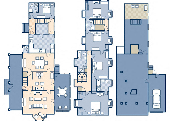 Floor plan for 5 beds, 4.5 baths, 3375 sqft