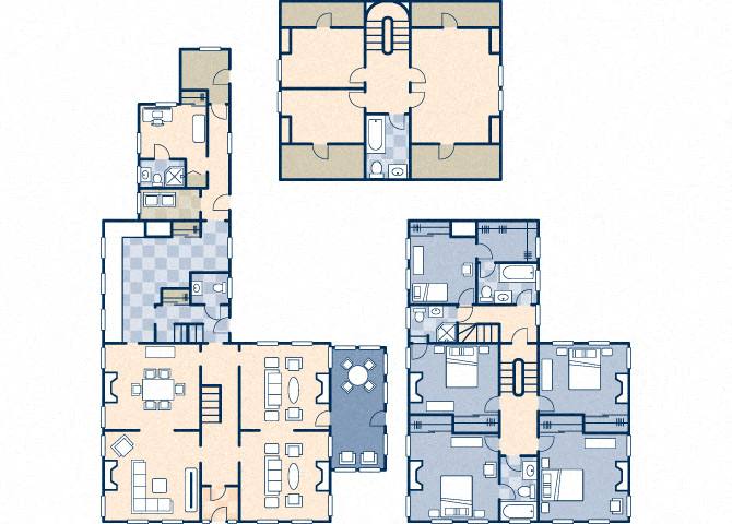 Floor plan for 5 beds, 5.5 baths, 6062 sqft