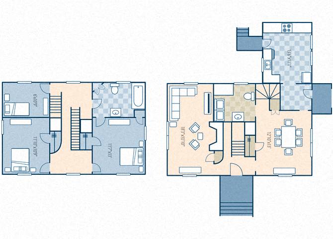 Floor plan for 3 beds, 1.5 baths, 1176 sqft