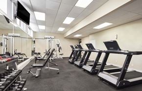 Toronto apartment for rent - a gym filled with cardio equipment and weights