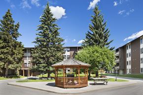 Calgary apartment for rent - outside picture of the building and the gazebo