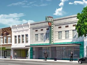 Jackson apartment for rent - a rendering of a theater on the corner of a street