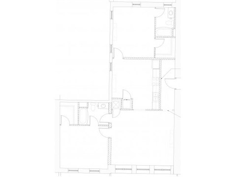 Floor plan for 2 beds, 2 baths, 1073 sqft