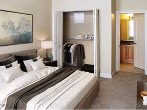 Jackson apartment for rent - a bedroom with a large bed and a closet