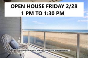 Santa Cruz apartment for rent - A sign advertises an open house on Friday, February 28th from 1 PM to 1:30 PM.