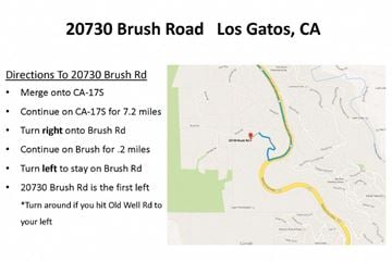Los Gatos apartment for rent - a map of a road with directions to 2030 brush road ca