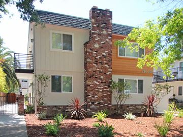 Palo Alto apartment for rent - a house with a brick chimney in the front of it