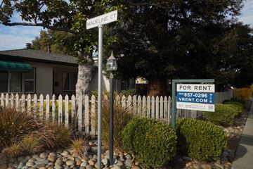 Palo Alto apartment for rent - a for rent sign in front of a house