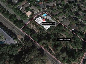Menlo Park apartment for rent - a map of the site with a road and a parking lot