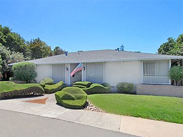 Los Altos apartment for rent - A house with a flag on the front and a green lawn.