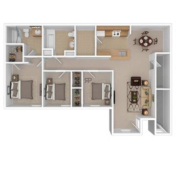 North Platte apartment for rent - a floor plan with a bedroom and a living room
