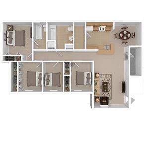 North Platte apartment for rent - a floor plan with a bedroom and a living room