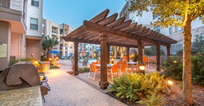 Dallas apartment for rent - Covered outdoor TV and social lounge Haven at Lake Highlands l Apartments in Dallas, TX 75231