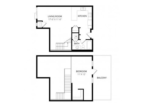 Floor plan for 1 bed, 1 bath, 866 sqft