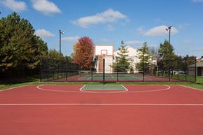 Indianapolis apartment for rent - a basketball court in front of a building