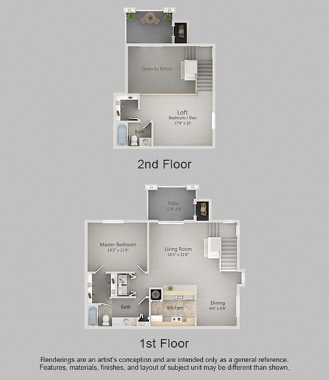 Floor plan for 2 beds, 2 baths, 1248 sqft