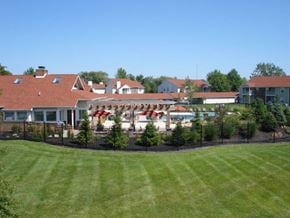 Fishers apartment for rent - a view of the clubhouse and pool at the resort