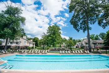 Fresh water swimming pool with expansive sun deck