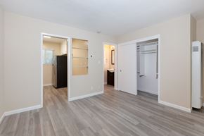 Santa Clara apartment for rent - an open living room and bedroom with a closet and a bathroom