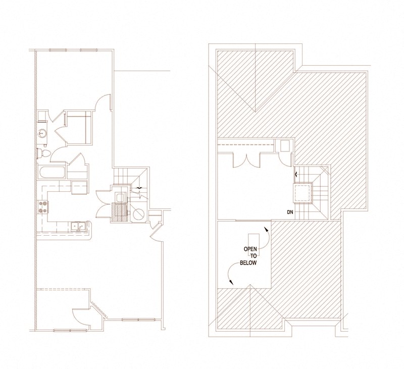 Floor plan for 1 bed, 1 bath, 1237 sqft