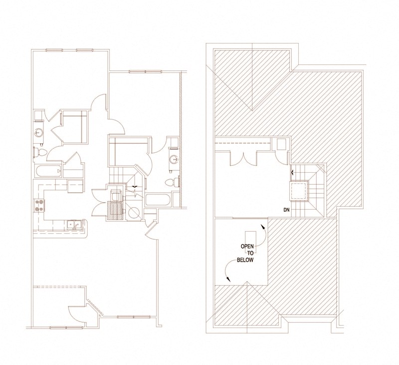 Floor plan for 2 beds, 2 baths, 1509 sqft