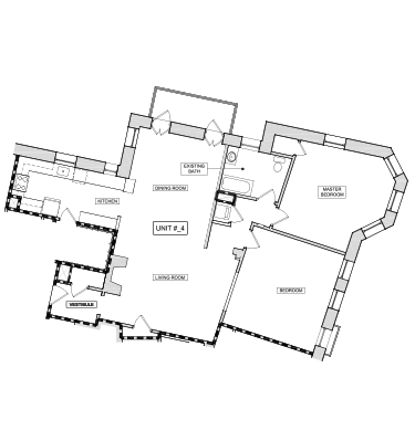 Floor plan for 2 beds, 1 bath, 1449 sqft