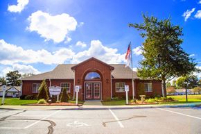 Terre Haute apartment for rent - exterior of leasing center at Shady Oak Village - Senior Living Apartments, IN, 47802