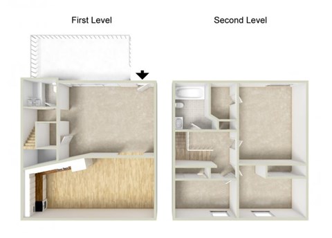 Floor plan for 3 beds, 1.5 baths, 936 sqft