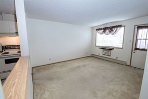 Brandon apartment for rent - an empty living room with a stove and a window