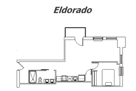 Floor plan for 1 bed, 1 bath, 624 sqft