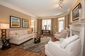 Living area with fireplace