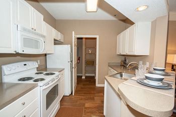 White appliances in kitchen