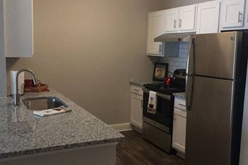 Granite countertops in kitchen
