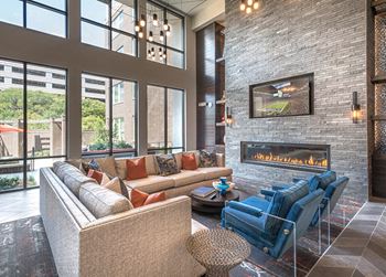Two-story resident lounge