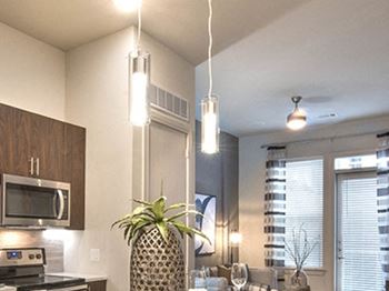 Kitchen with chic pendant lighting