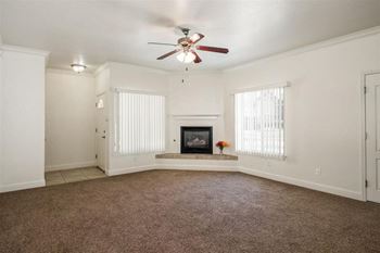 Living room with fireplace