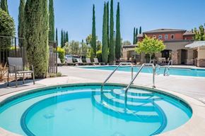 Sacramento apartment for rent - Pool and sap  and Lounge Chairsl Villagio Luxury Apartment In Sacramento CA 