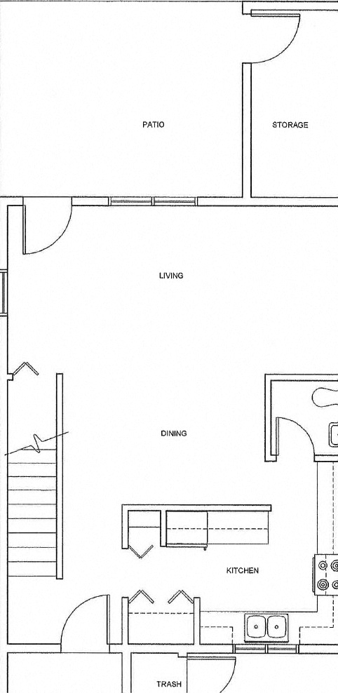 Floor plan for 4 beds, 1 bath, 2191 sqft