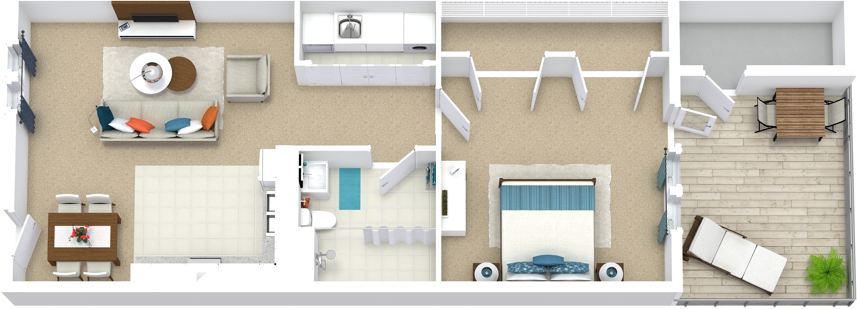 Floor plan for 1 bed, 1 bath, 650 sqft