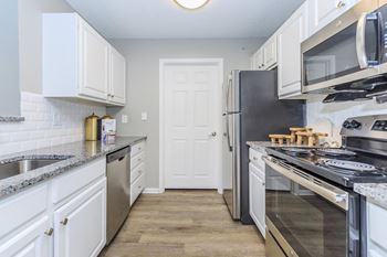 Fully-equipped kitchen with microwave