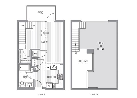 Floor plan for studio, 1 bath, 695 sqft