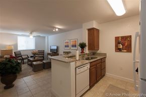 Miami apartment for rent - a kitchen and a living room with a sink