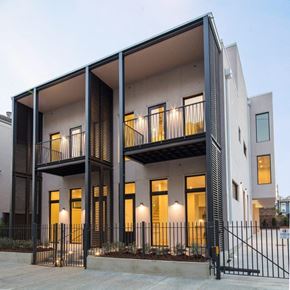 New Orleans apartment for rent - the exterior of a modern apartment building with balconies