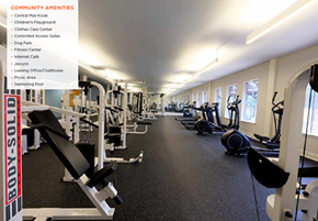 Metairie townhouse for rent - a photo of the inside of a gym with weights and cardio equipment