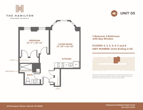 Floor plan for 1 bed, 1 bath, 487 sqft
