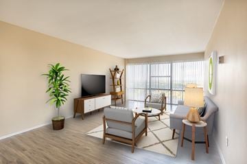 East Cleveland apartment for rent - a living room with a couch and a tv