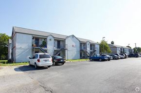 San Antonio apartment for rent - a parking lot with cars in front of a building