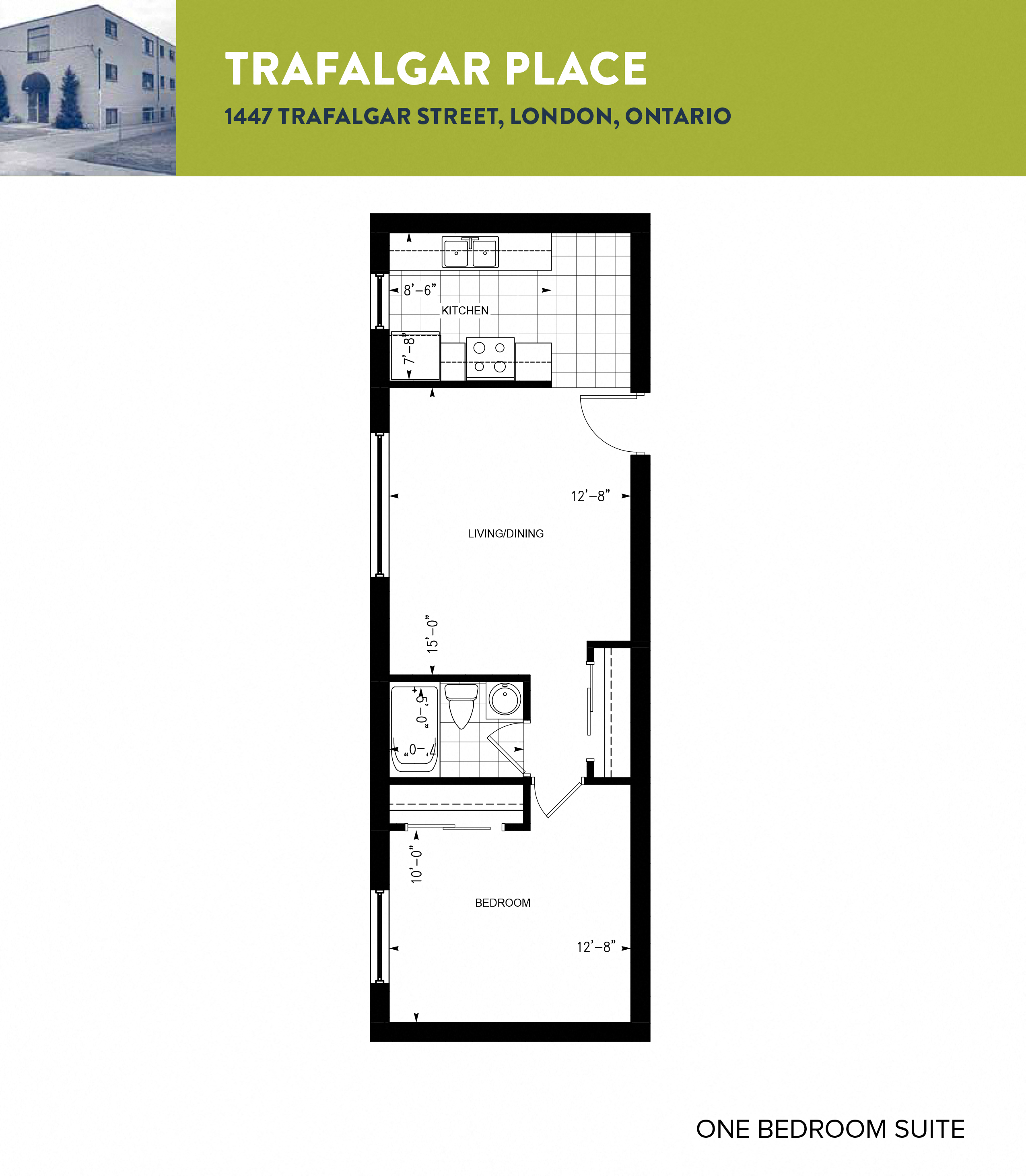 Floor plan for 1 bed