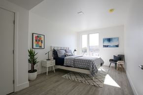 Oakland apartment for rent - Model Bedroom 1 View from door