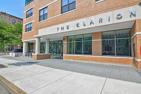 Boston apartment for rent - the front of the health center building on the corner of a sidewalk
